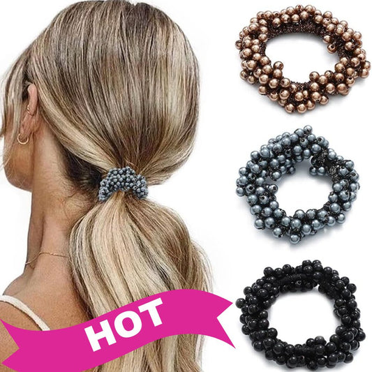 Banda elástica de perlas metalizadas para recoger tu cabello
